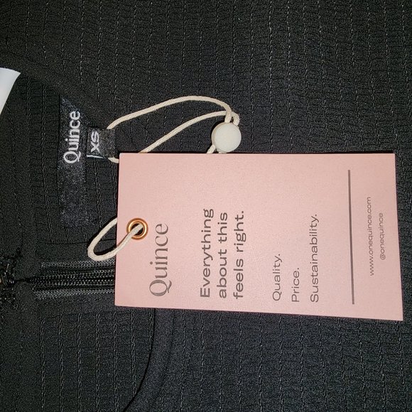 Quince Chiffon Cropped Smocked Blouse NWT Black XS - Picture 5 of 7